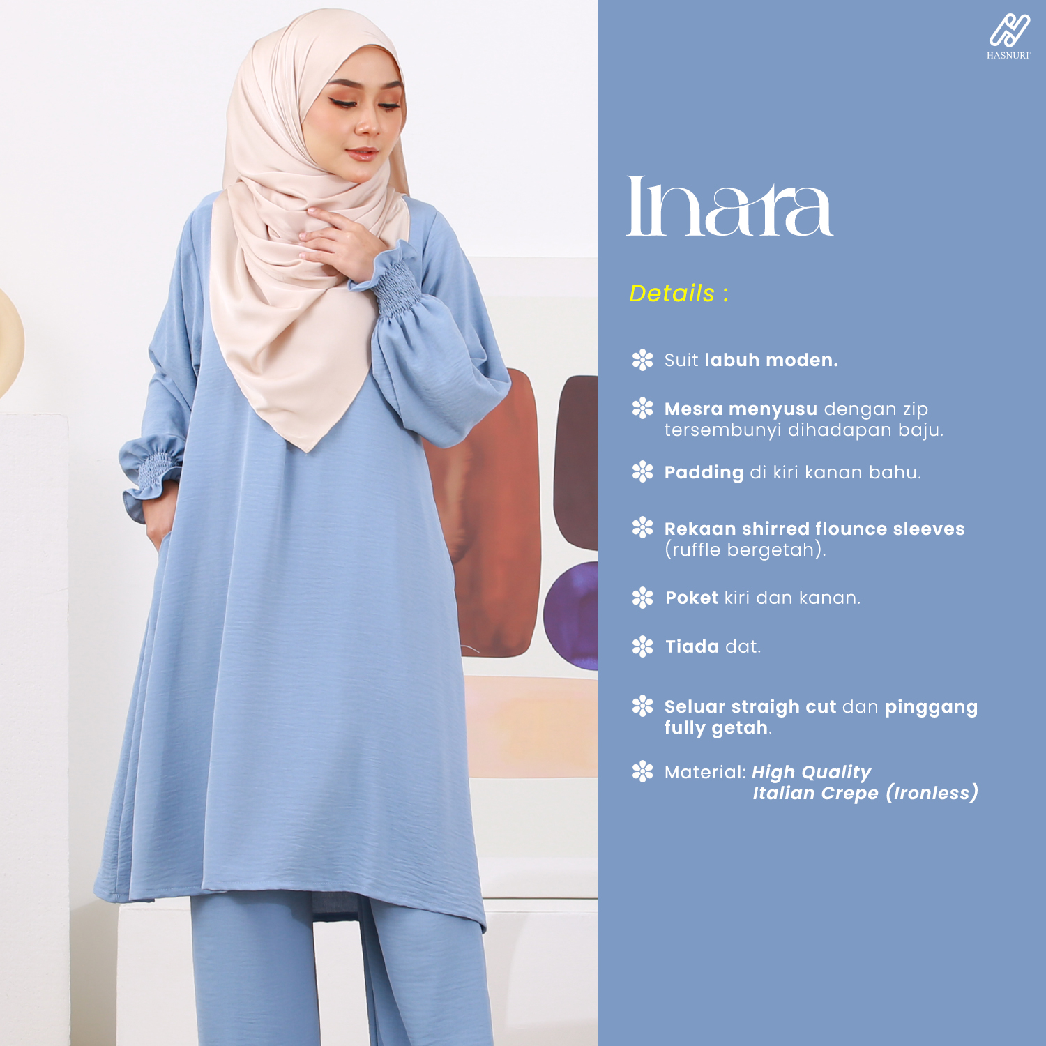 Suit Inara - Ash Blue