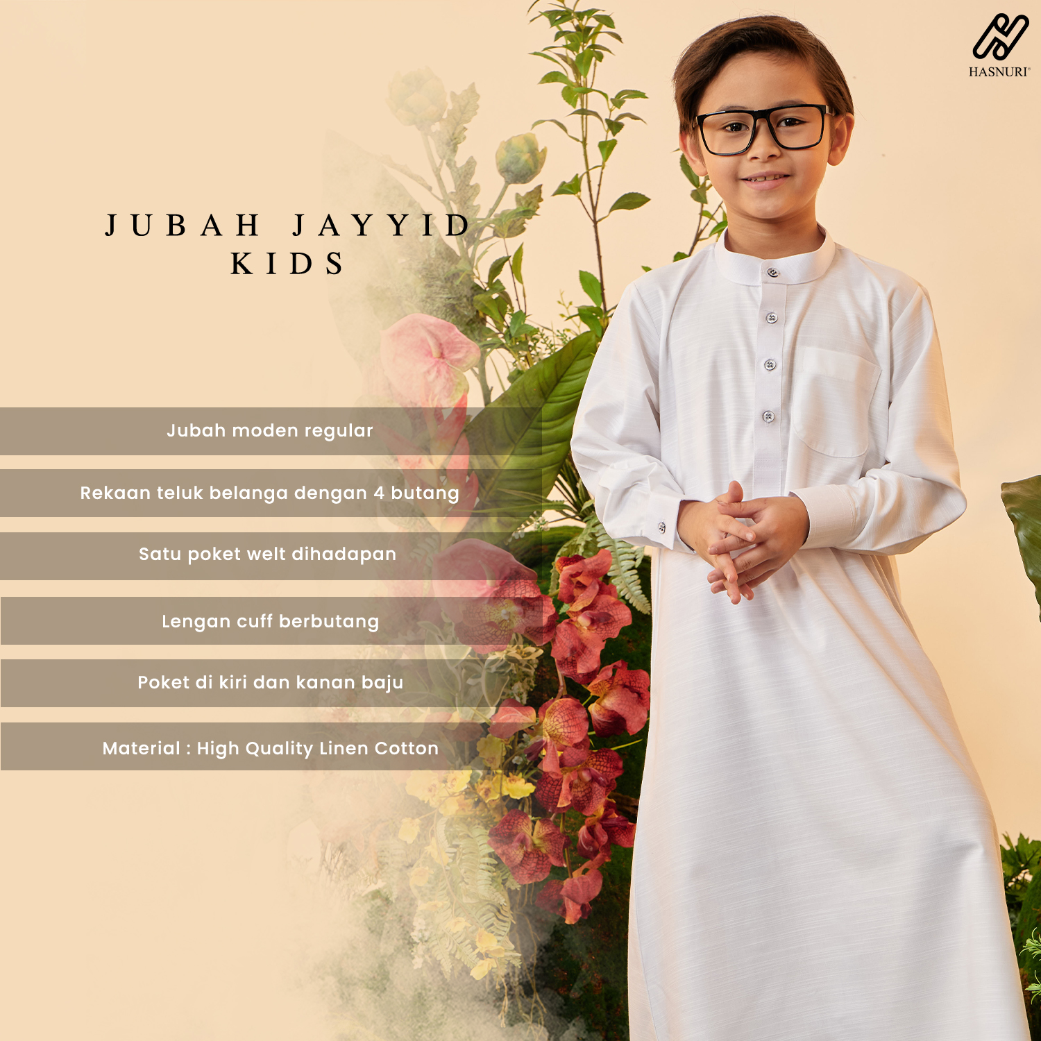 Jubah Jayyid Kids - White