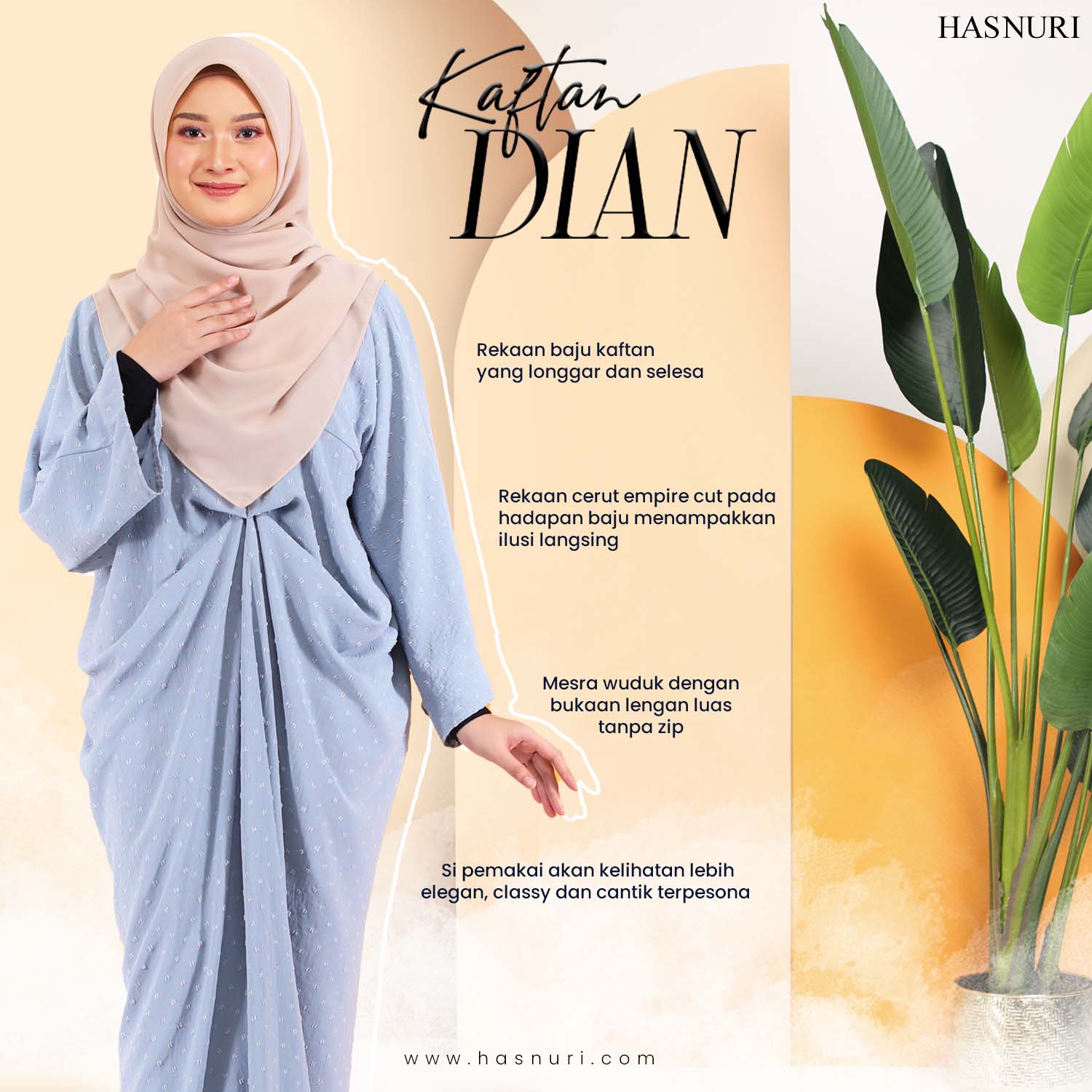 Kaftan Dian - Light Coco