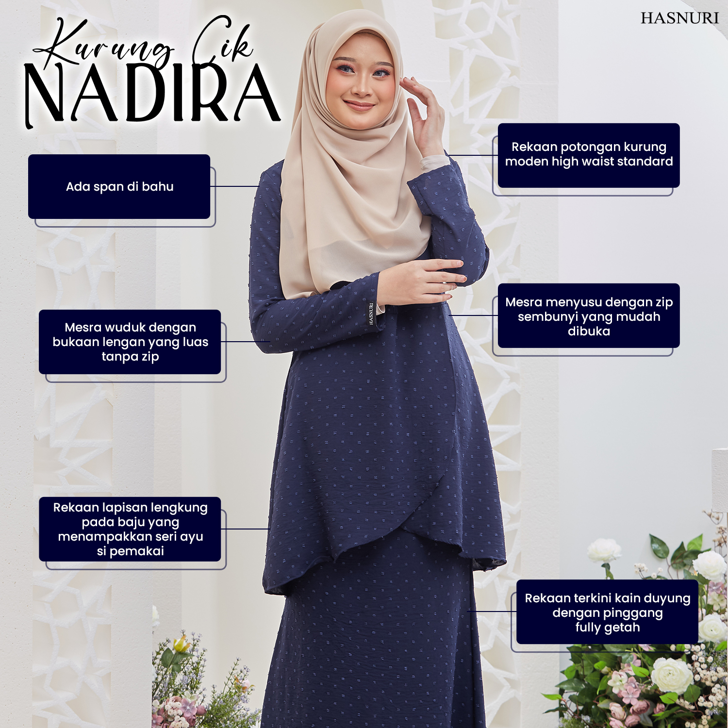 Kurung Cik Nadira - Army Green