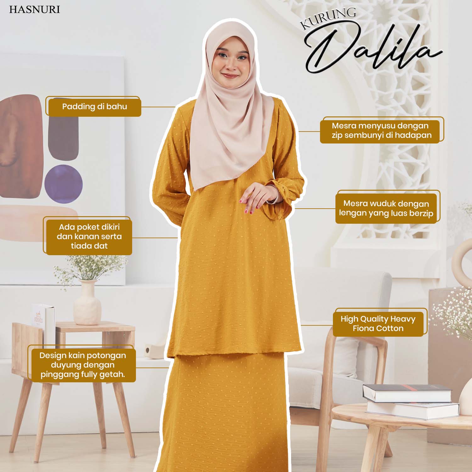 Kurung Dalila - Mustard
