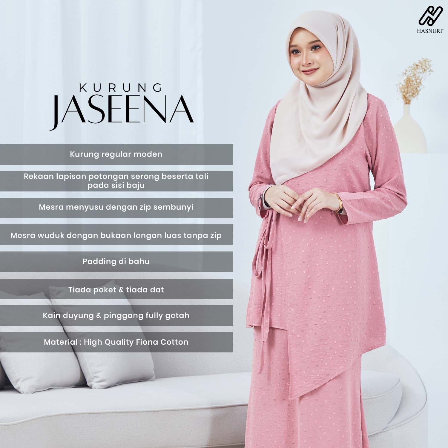 Kurung Jaseena - Orange