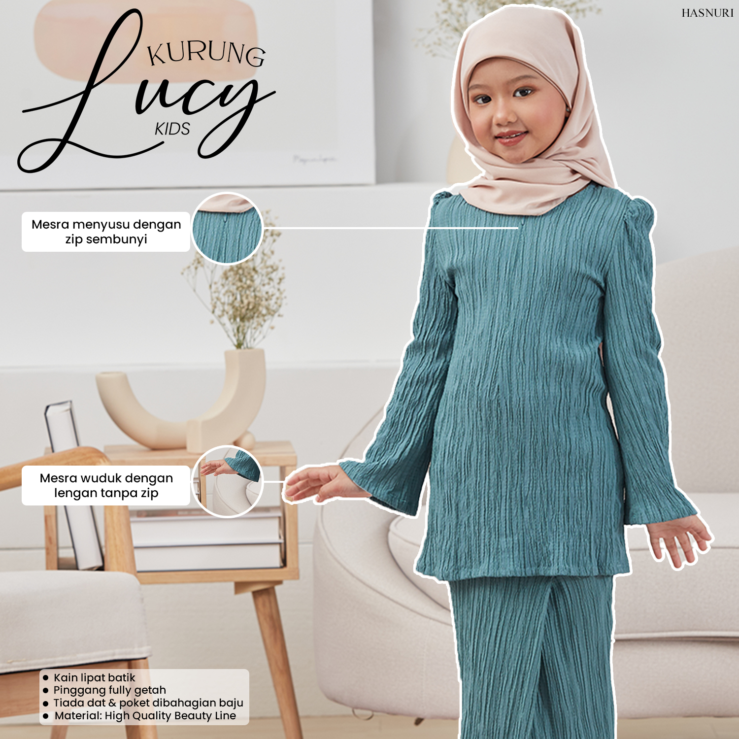 Kurung Lucy Kids - Jade Green