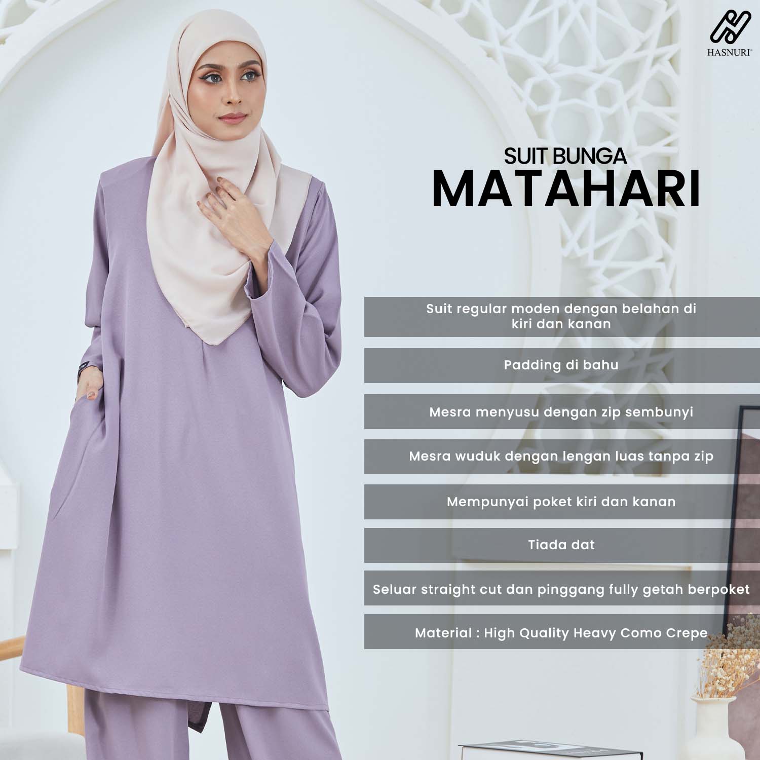 Suit Bunga Matahari - Maroon