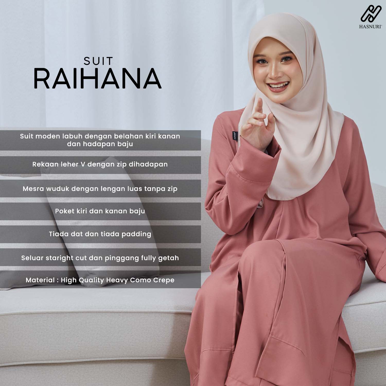 Suit Raihana - Dark Pink