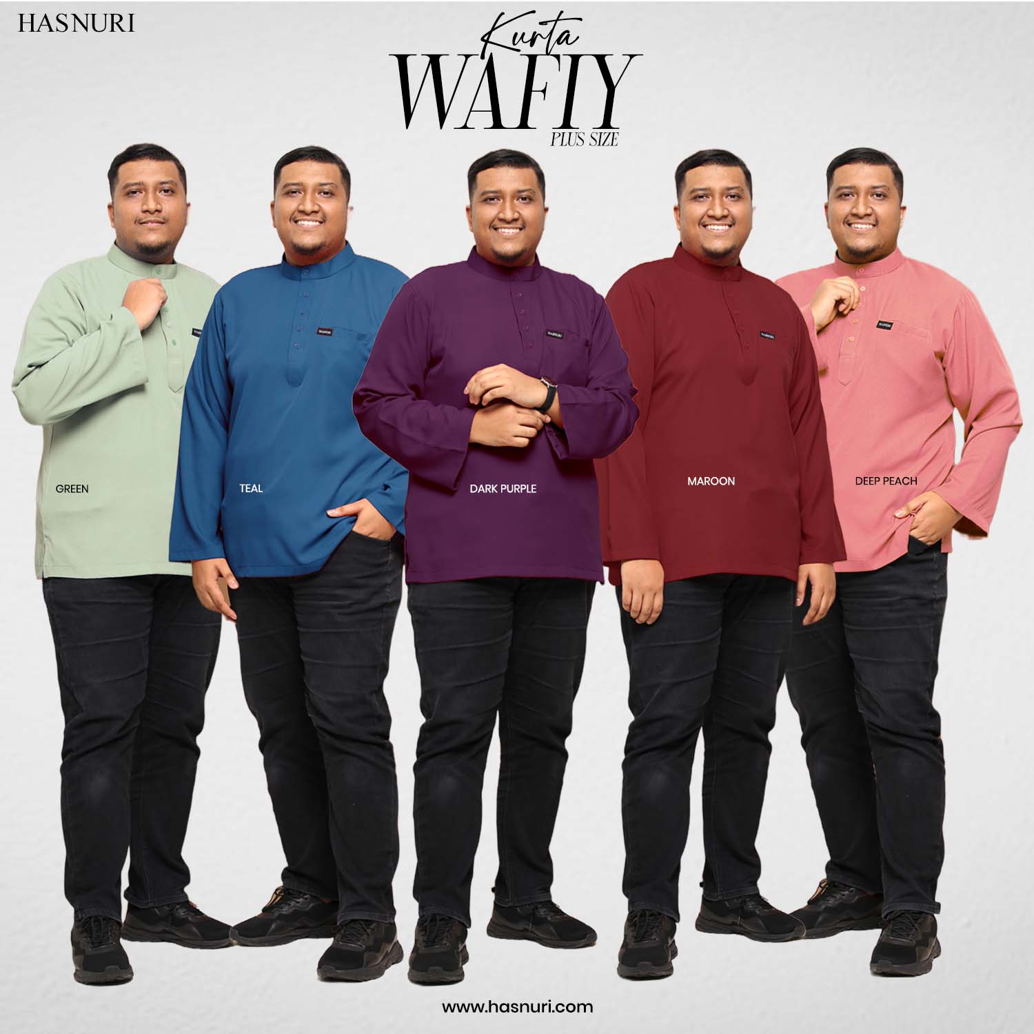 Kurta Wafiy Plus Size - Dusty Green