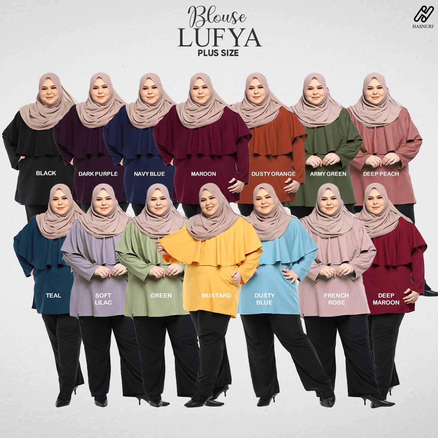 Blouse Lufya Plus Size - Navy Blue