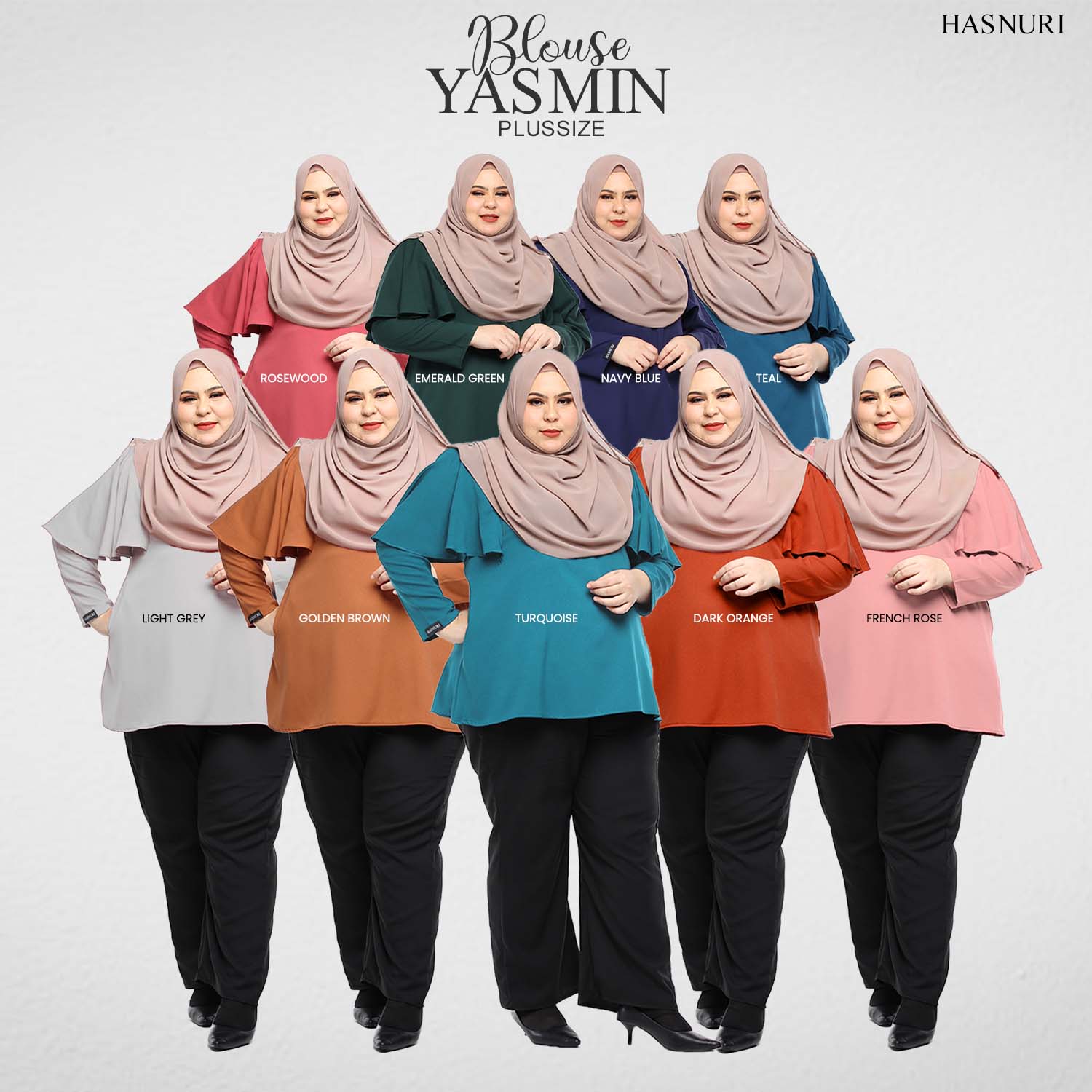 Blouse Yasmin Plus Size - Light Grey