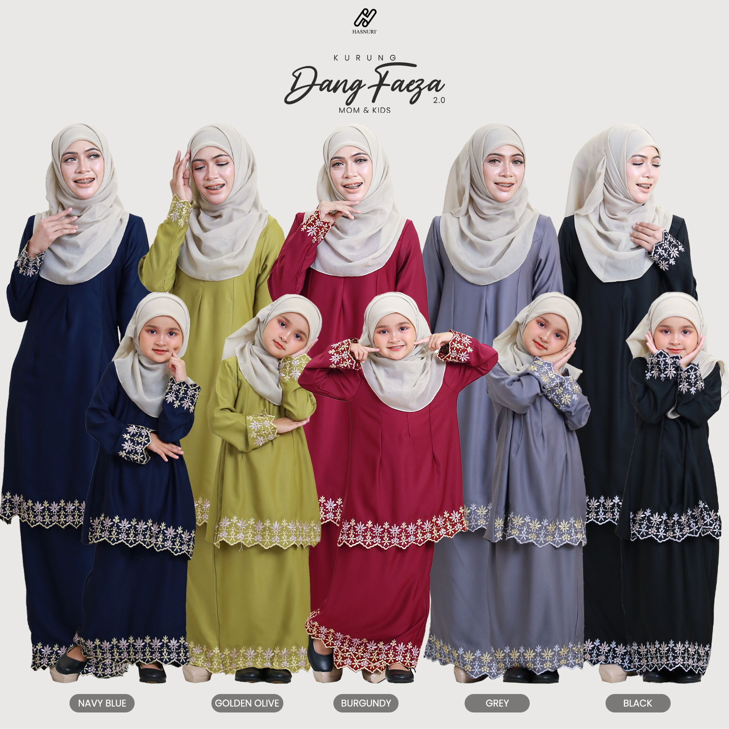 Kurung Dang Faeza Kids 2.0 - Golden Olive