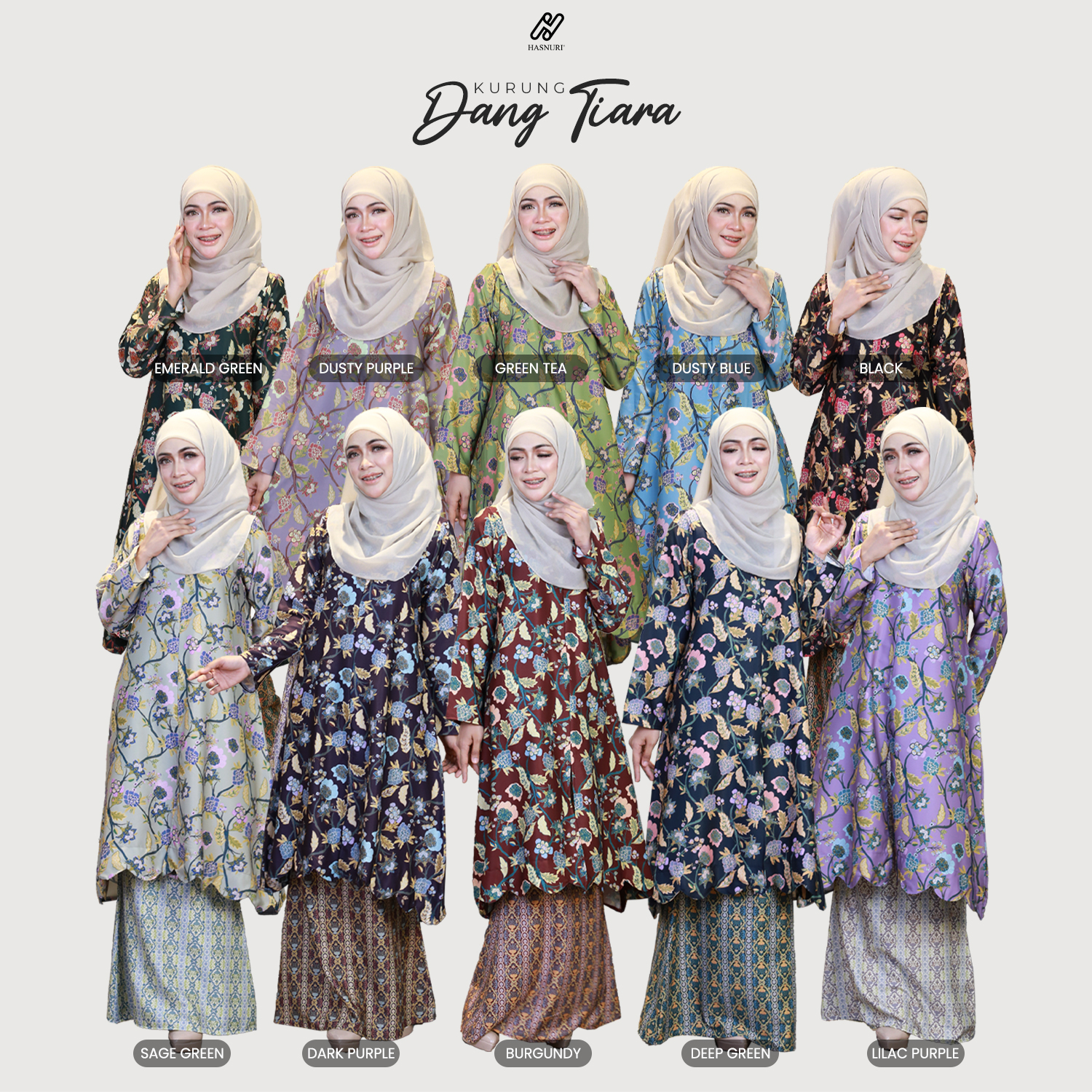 Kurung Dang Tiara - Burgundy