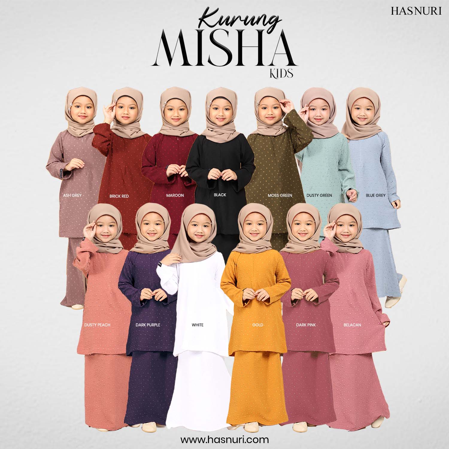 Kurung Misha Kids - Brick Red