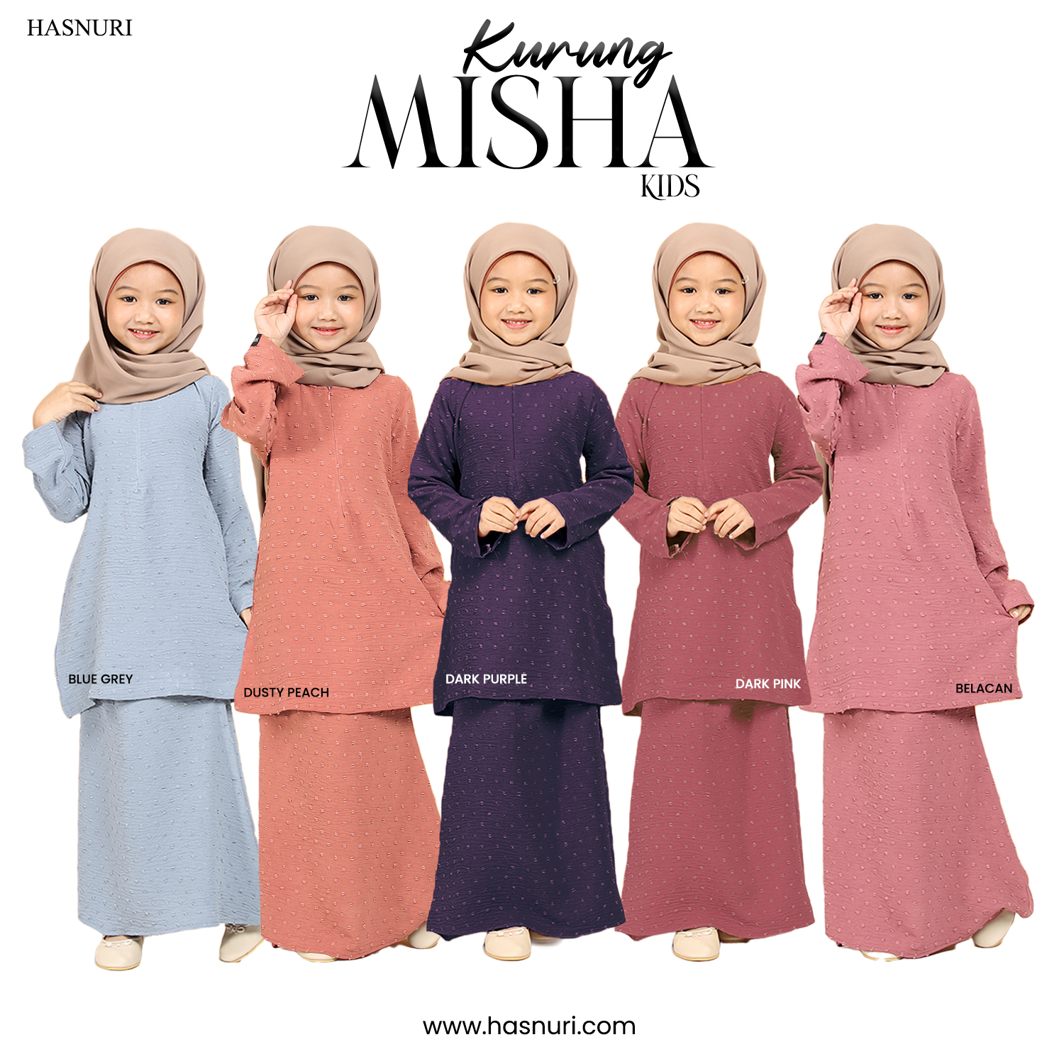 Kurung Misha Kids - Dusty Peach
