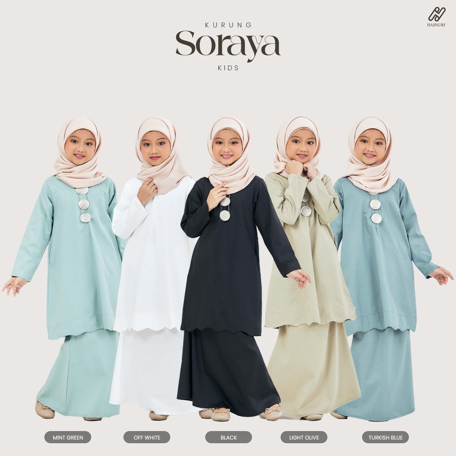 Kurung Soraya Kids - Turkish Blue