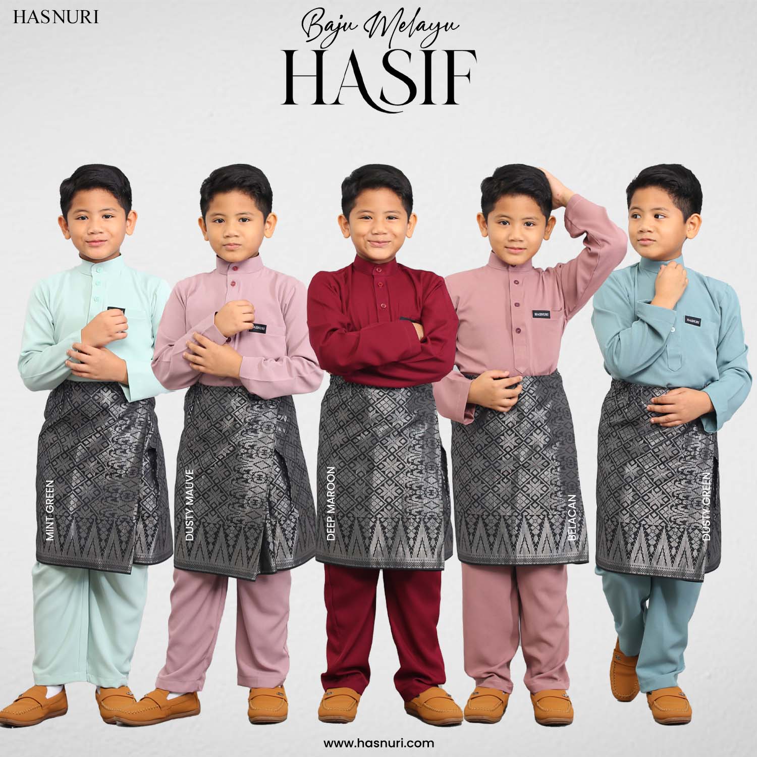 Baju Melayu Hasif Kids - Mint Green
