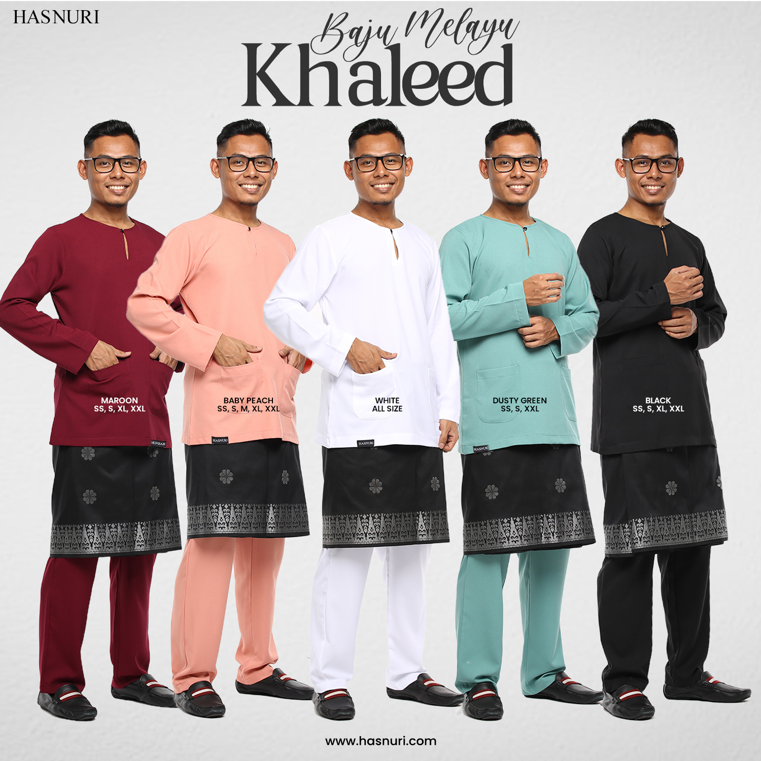 Baju Melayu Khaleed - Baby Peach