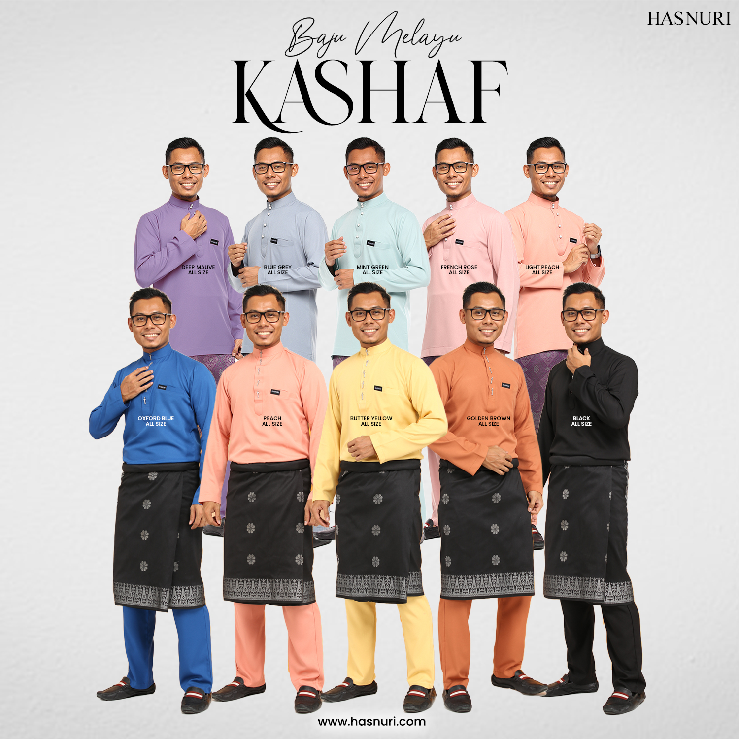 Baju Melayu Kashaf - Oxford Blue