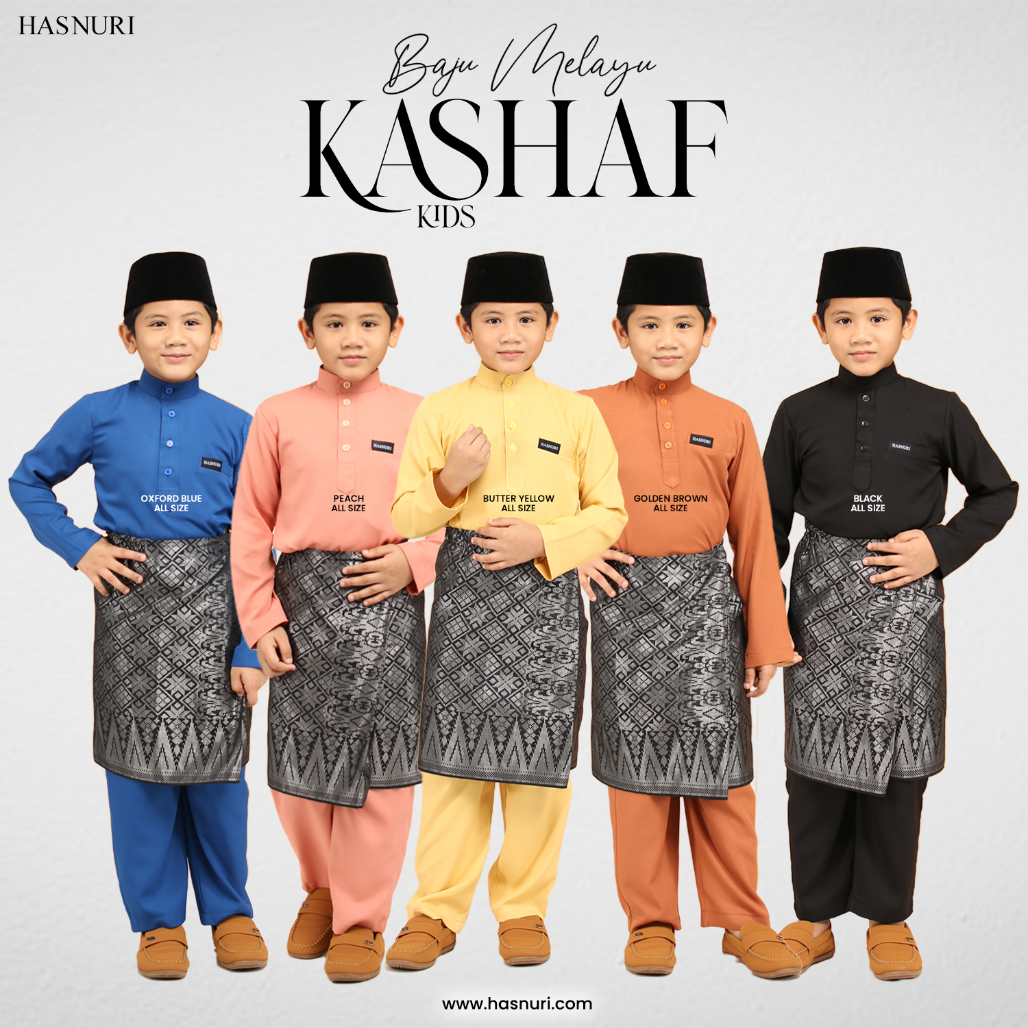 Baju Melayu Kashaf Kids - Peach