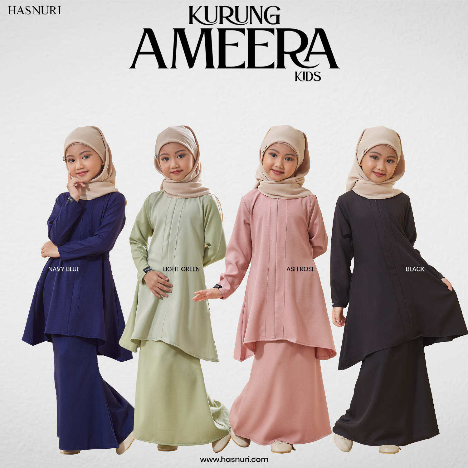 Kurung Ameera Kids - Black