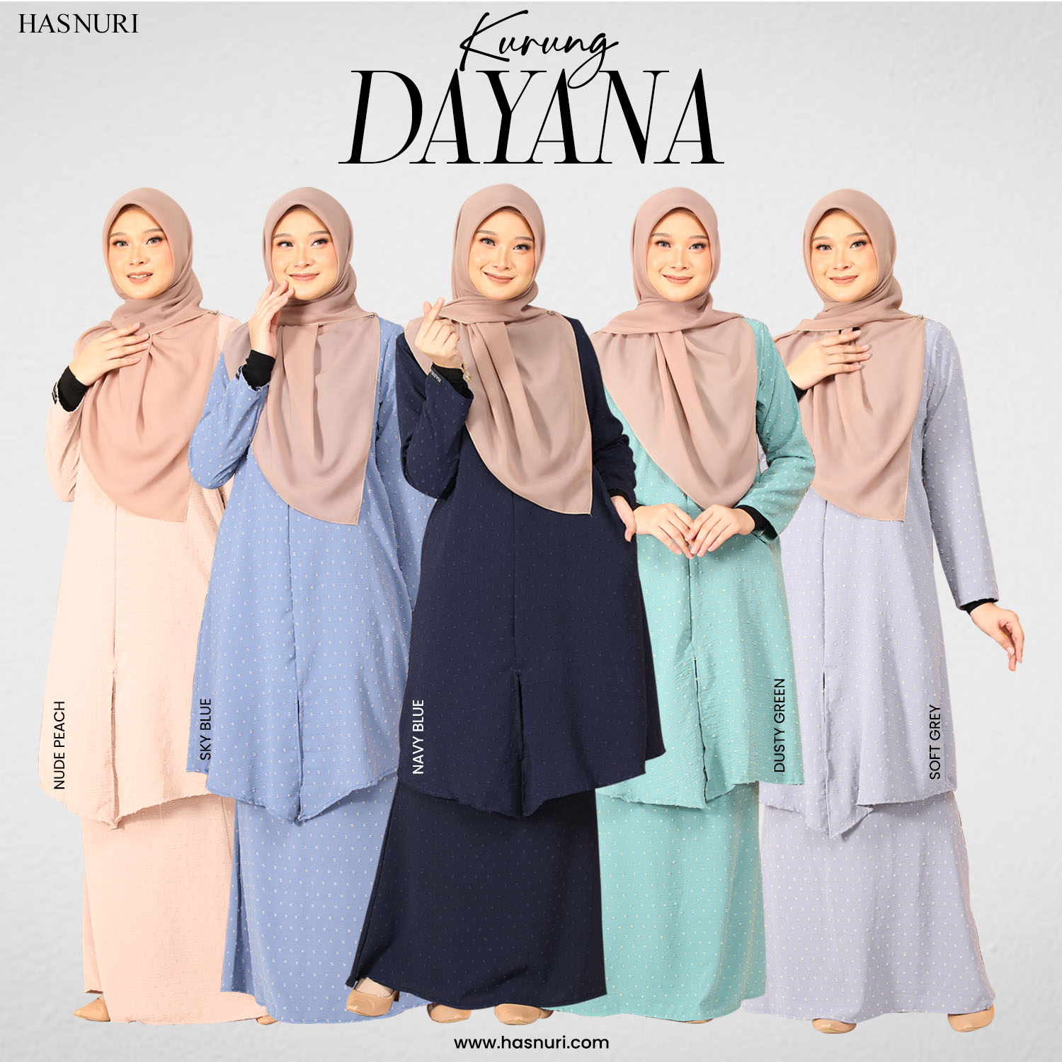 Kurung Dayana - Soft Grey