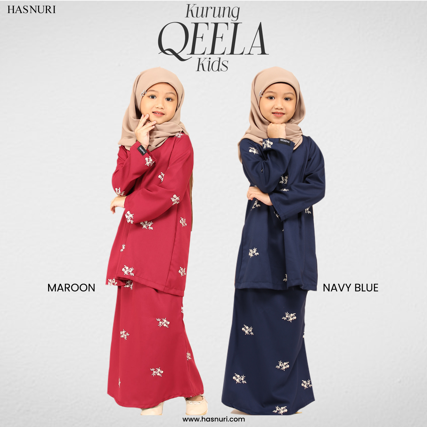 Kurung Qeela Kids - Navy Blue