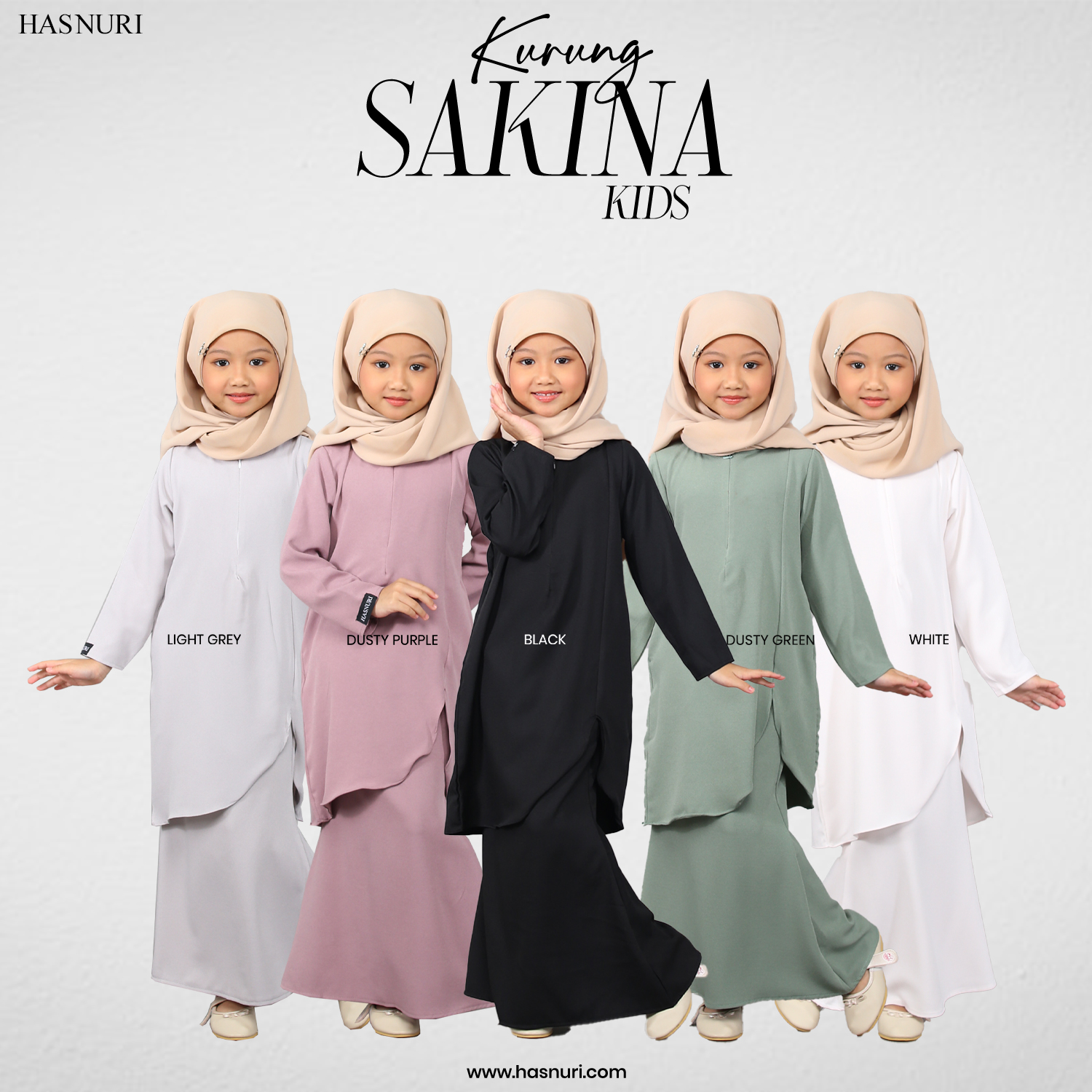 Kurung Sakina Kids - White