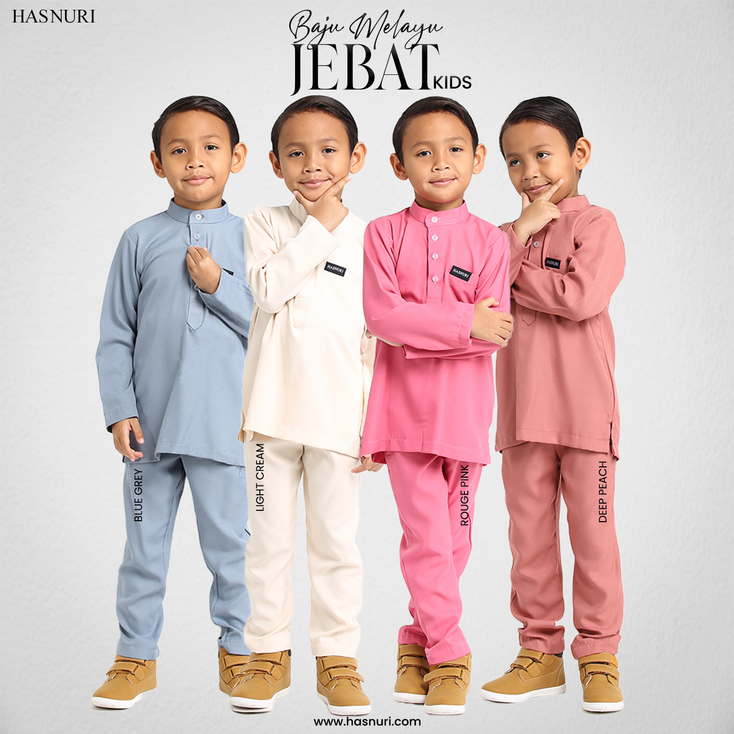 Baju Melayu Jebat Kids - Light Cream