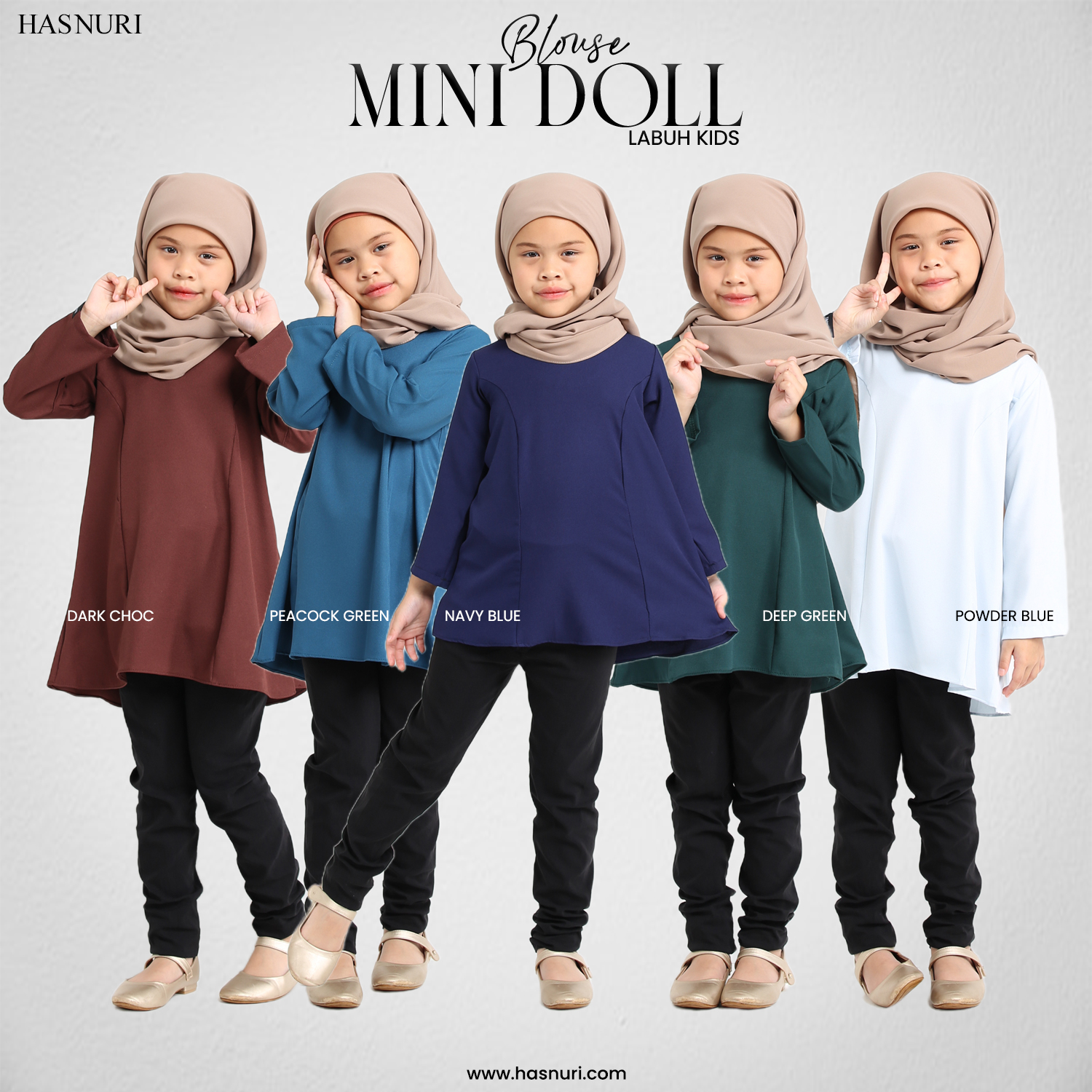 Blouse Mini Doll Labuh Kids - Navy Blue