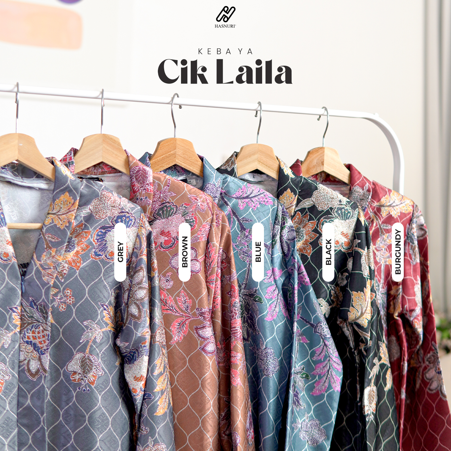 Kebaya Cik Laila - Grey