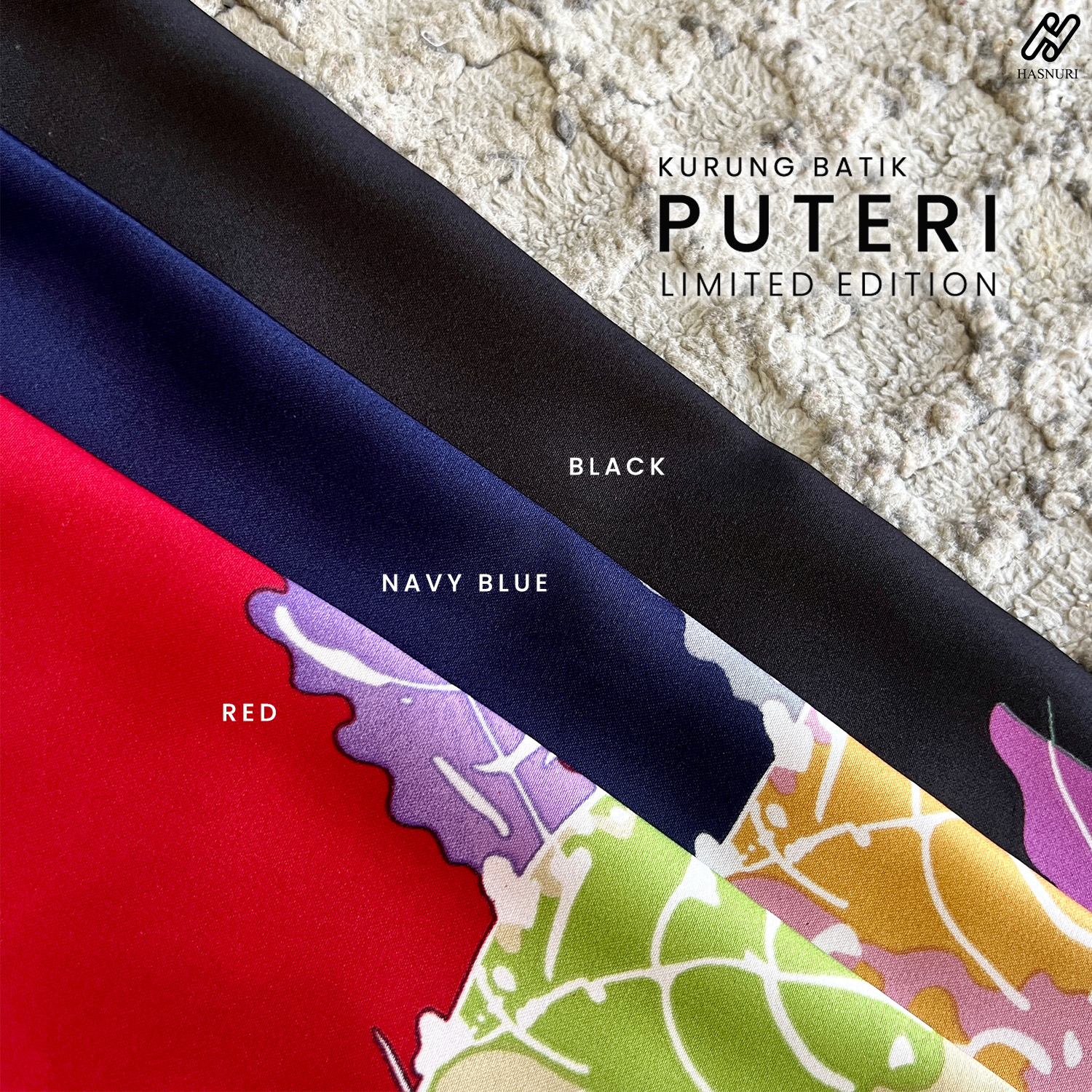 Kurung Batik Puteri - Navy Blue