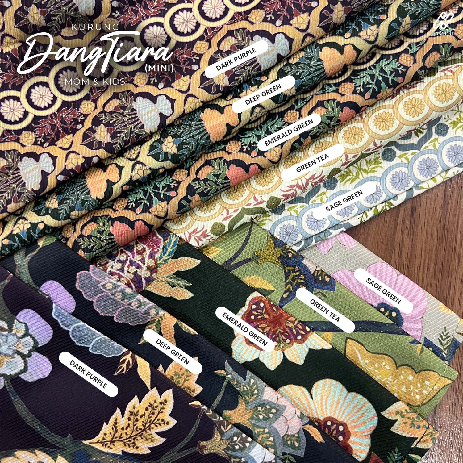 Kurung Dang Tiara Mini Kids - Sage Green