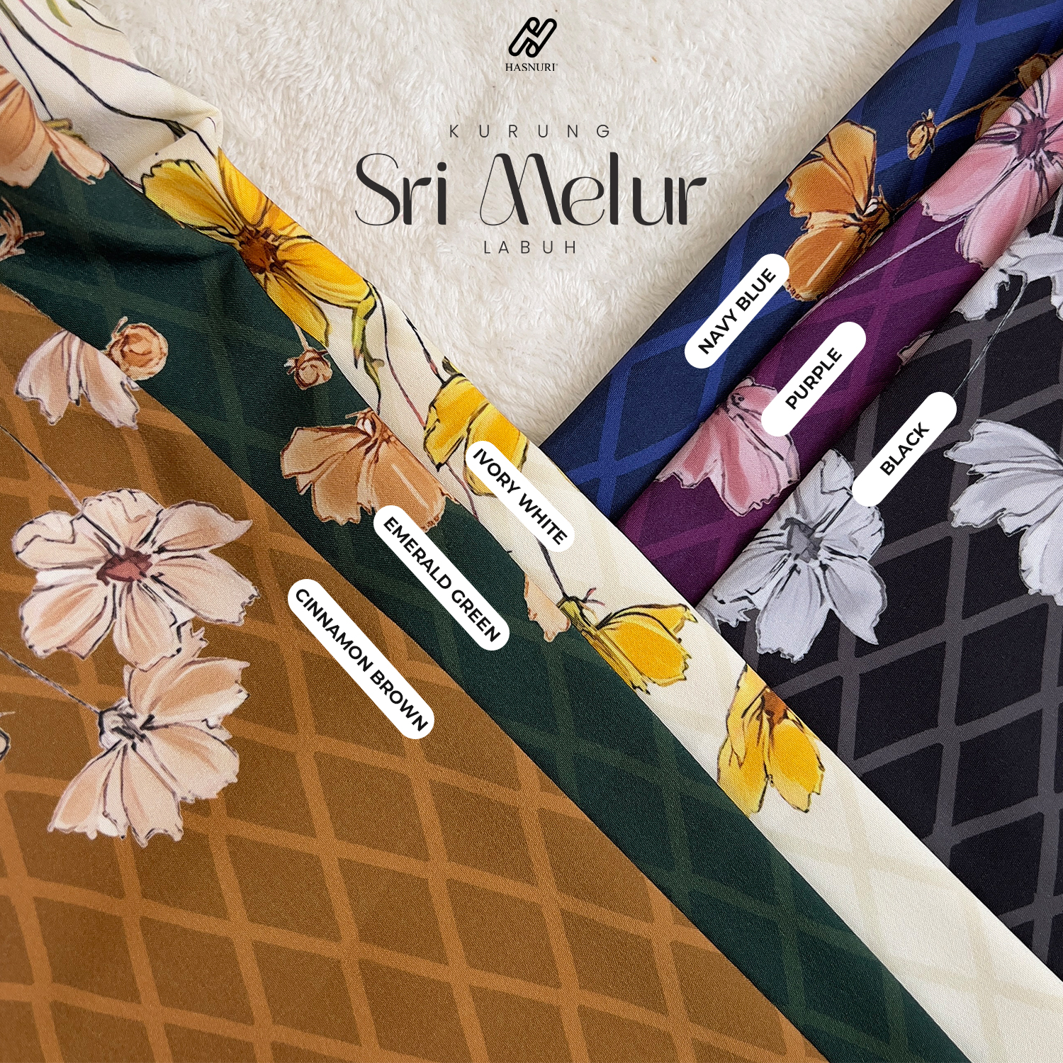 Kurung Sri Melur Labuh - Navy Blue