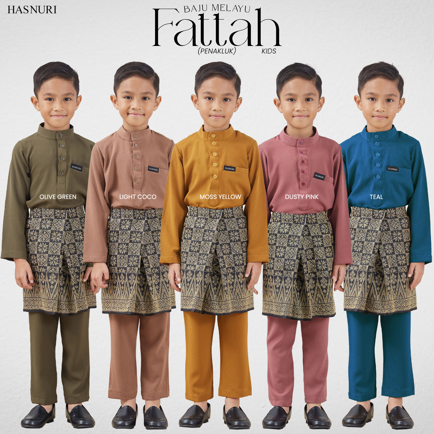 Baju Melayu Fattah Kids - Dusty Pink