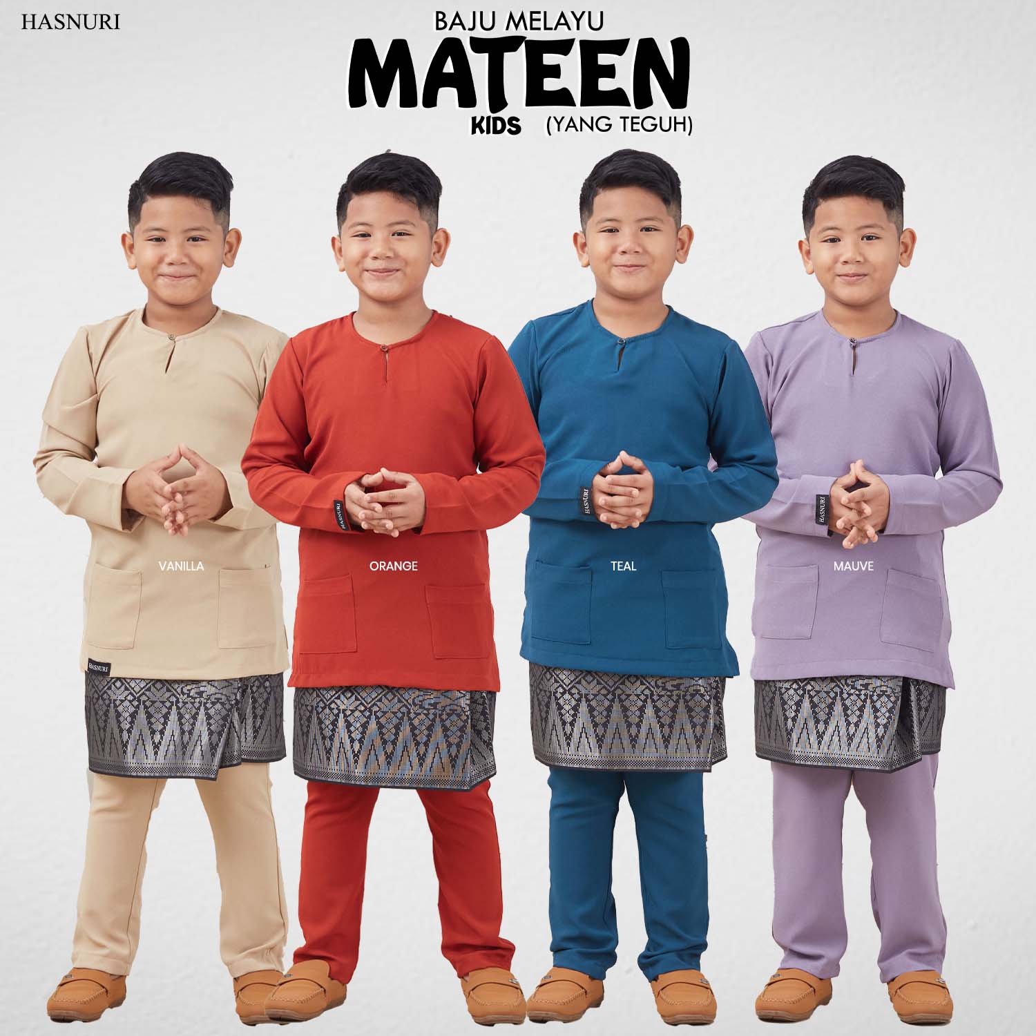 Baju Melayu Mateen Kids - Olive Green