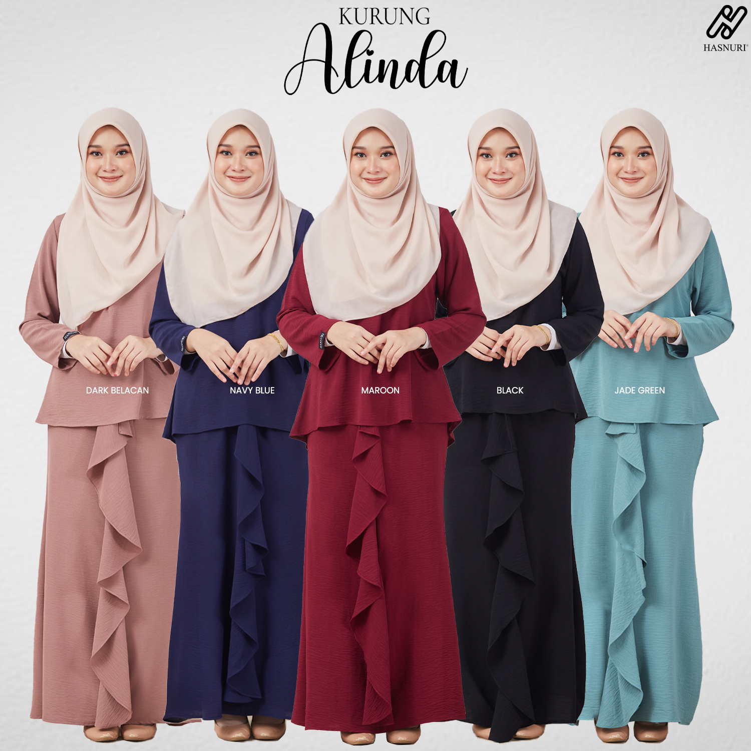 Kurung Alinda - Navy Blue