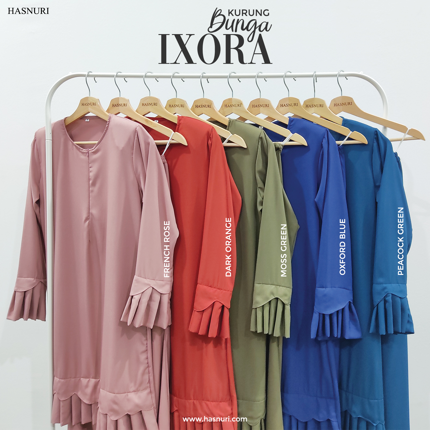 Kurung Bunga Ixora - Dark Orange