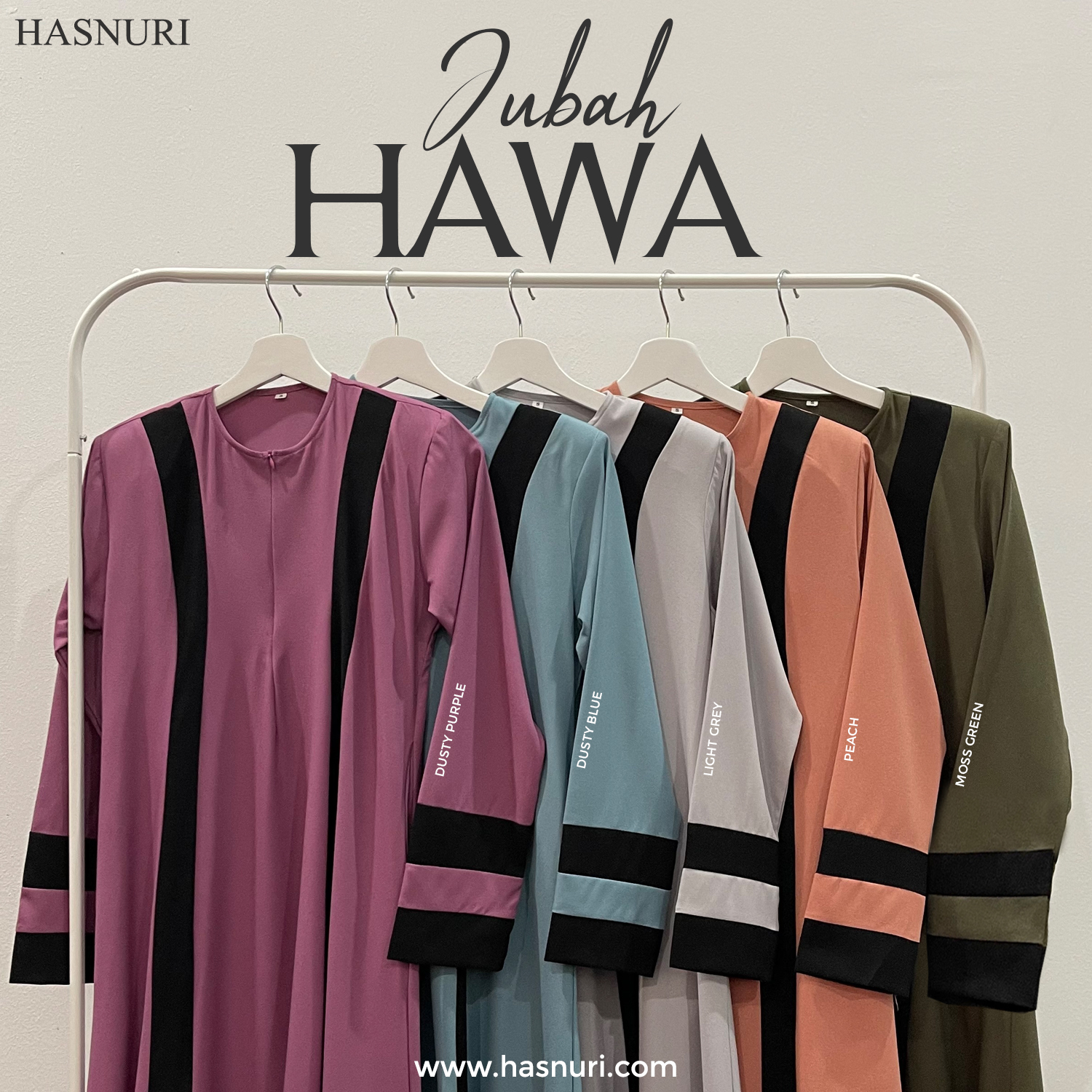 Jubah Hawa Plus Size - Light Grey