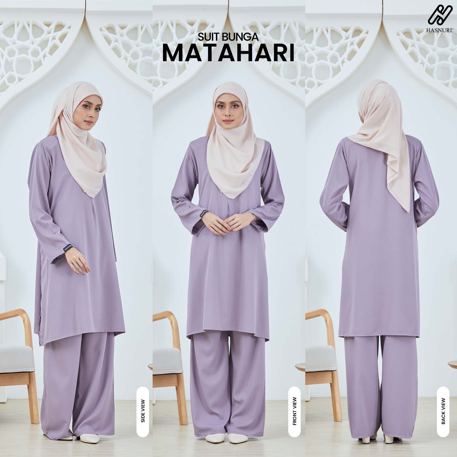 Suit Bunga Matahari - Maroon