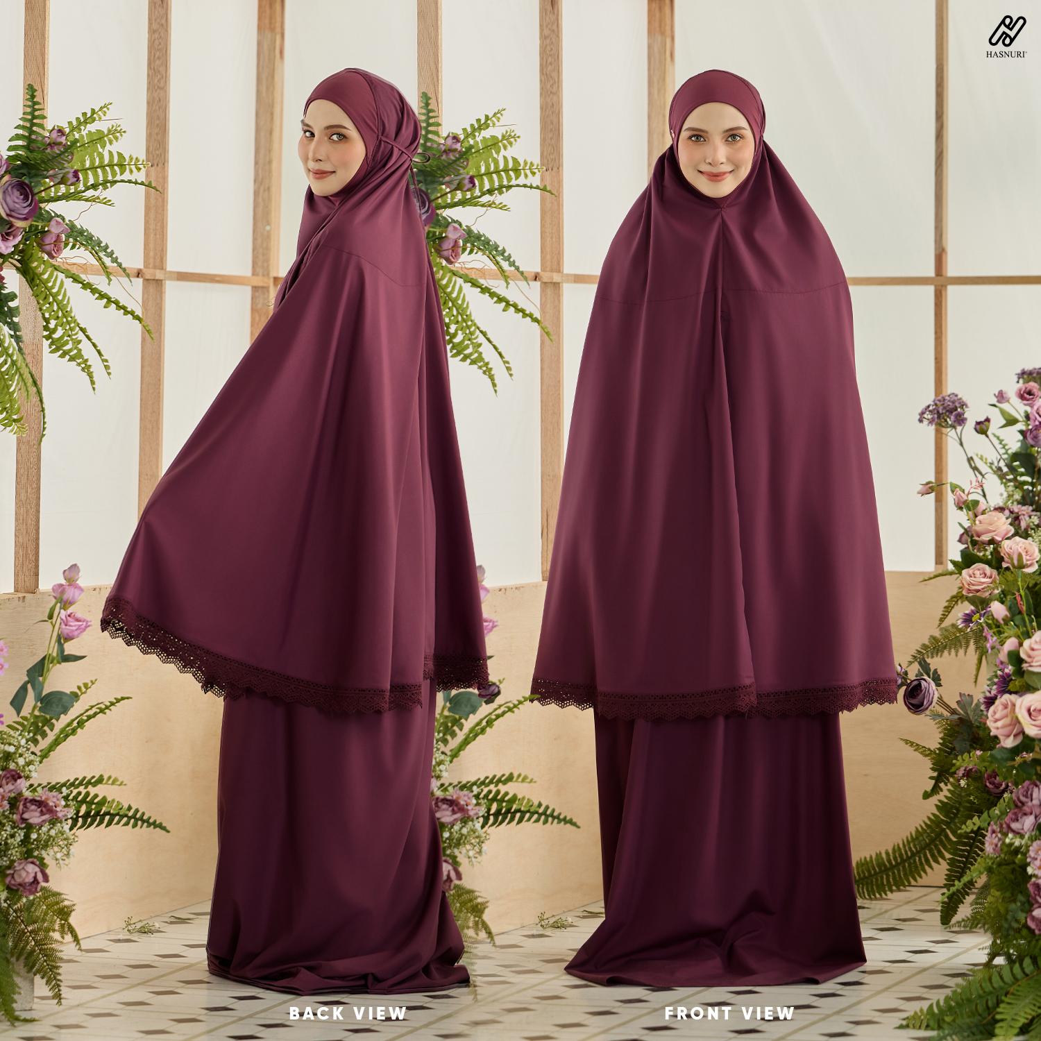 Telekung Hajar - Grape Purple