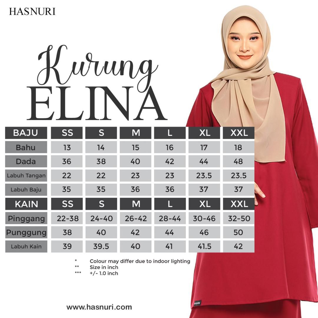 Kurung Elina - Dark Maroon