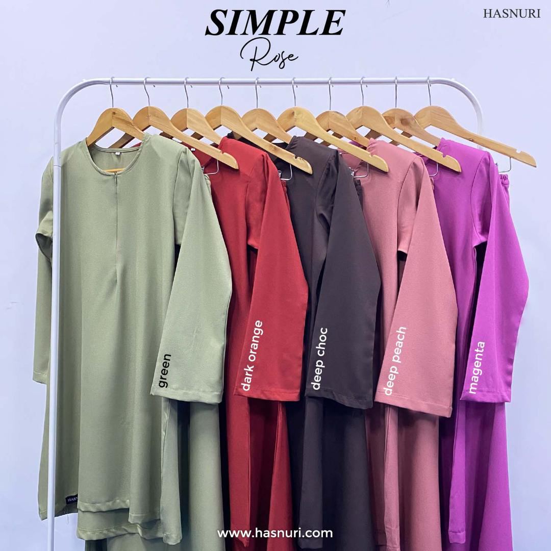 Kurung Simple Rose - Dark Orange