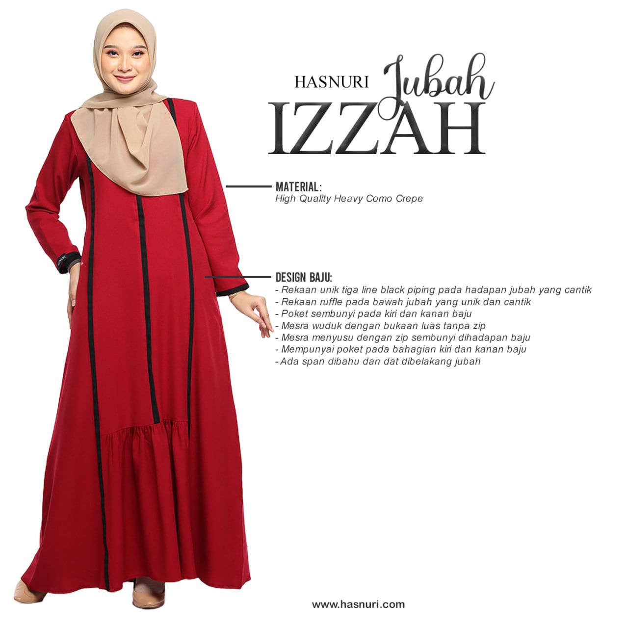 Jubah Izzah - Sweet Pink