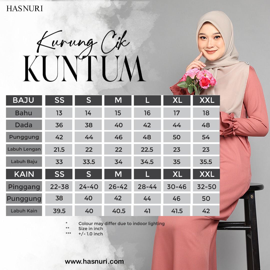 Kurung Cik Kuntum - Gold