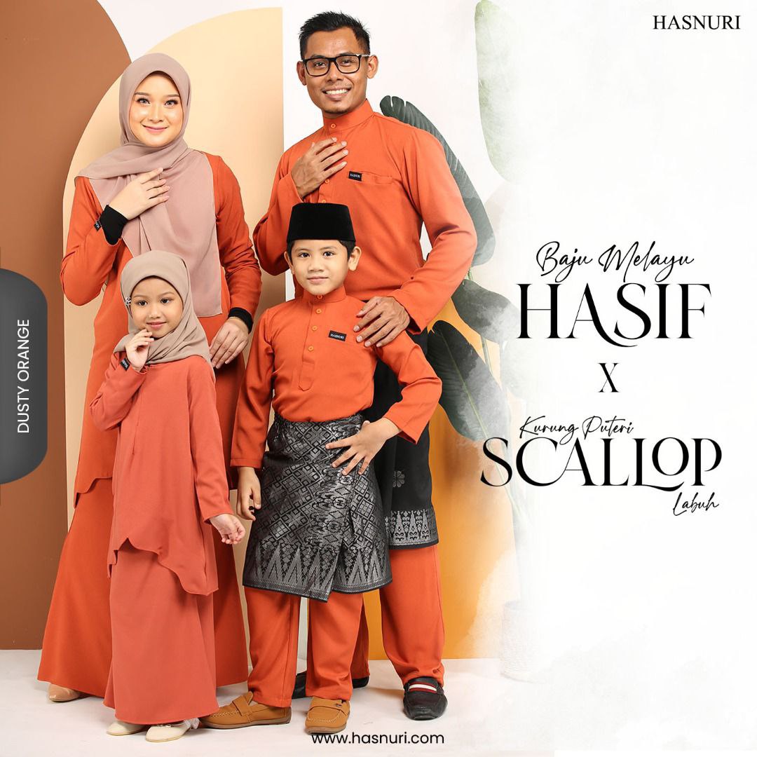 Baju Melayu Hasif Kids - Dusty Orange