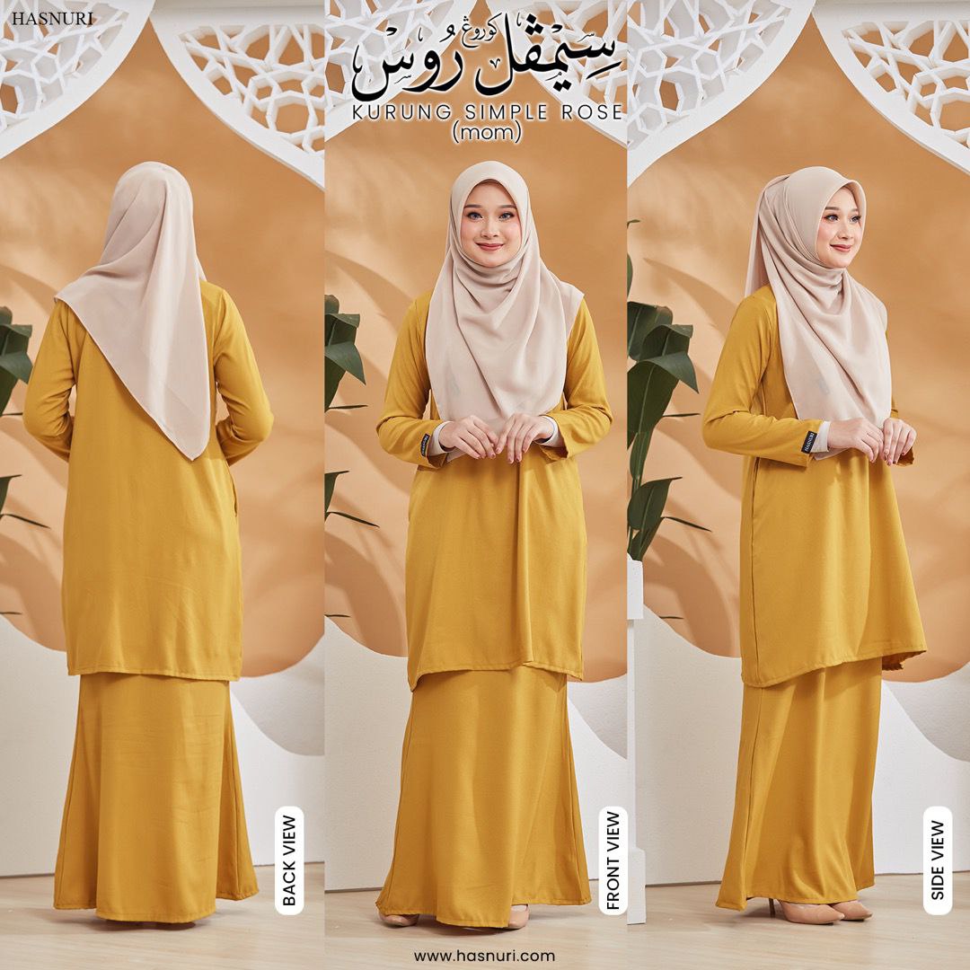 Kurung Simple Rose - Dark Orange
