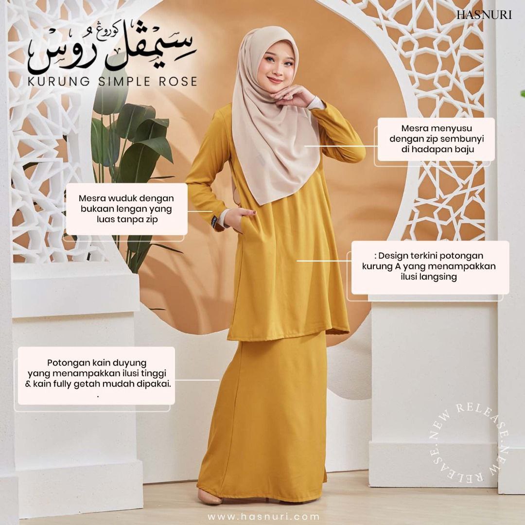 Kurung Simple Rose - Magenta