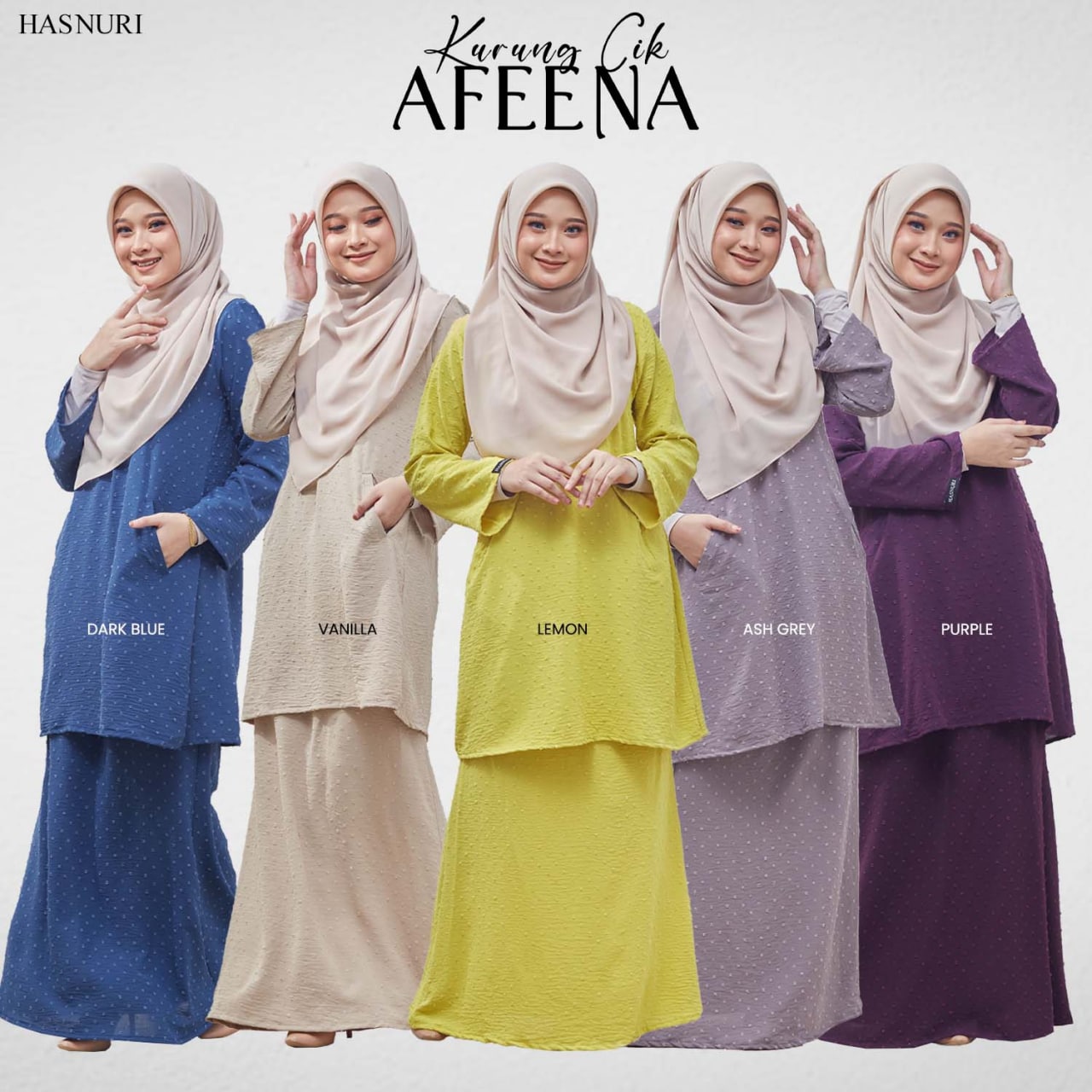 Kurung Cik Afeena - Purple