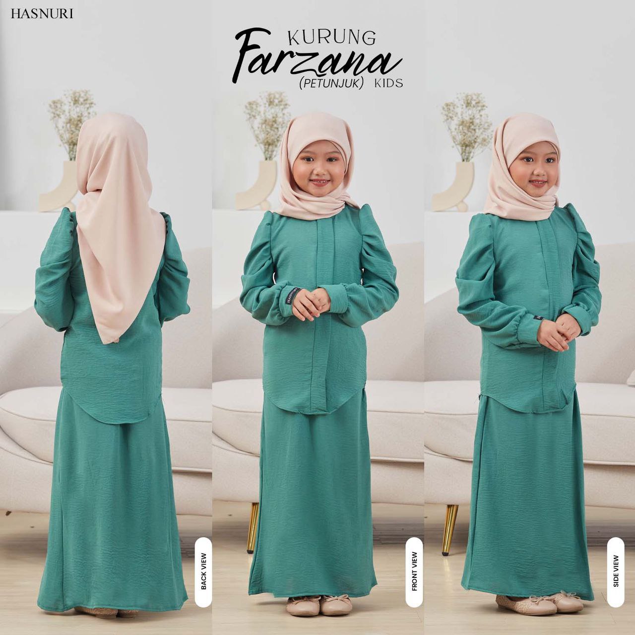 Kurung Farzana Kids - French Rose