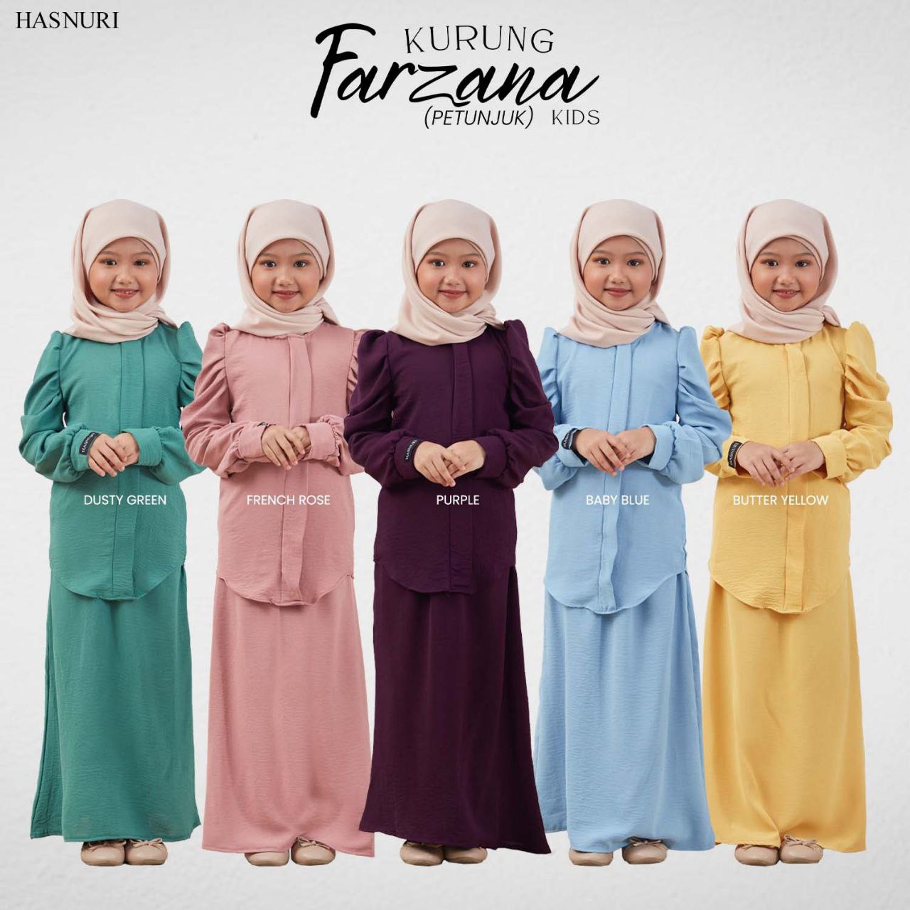 Kurung Farzana Kids - Baby Blue