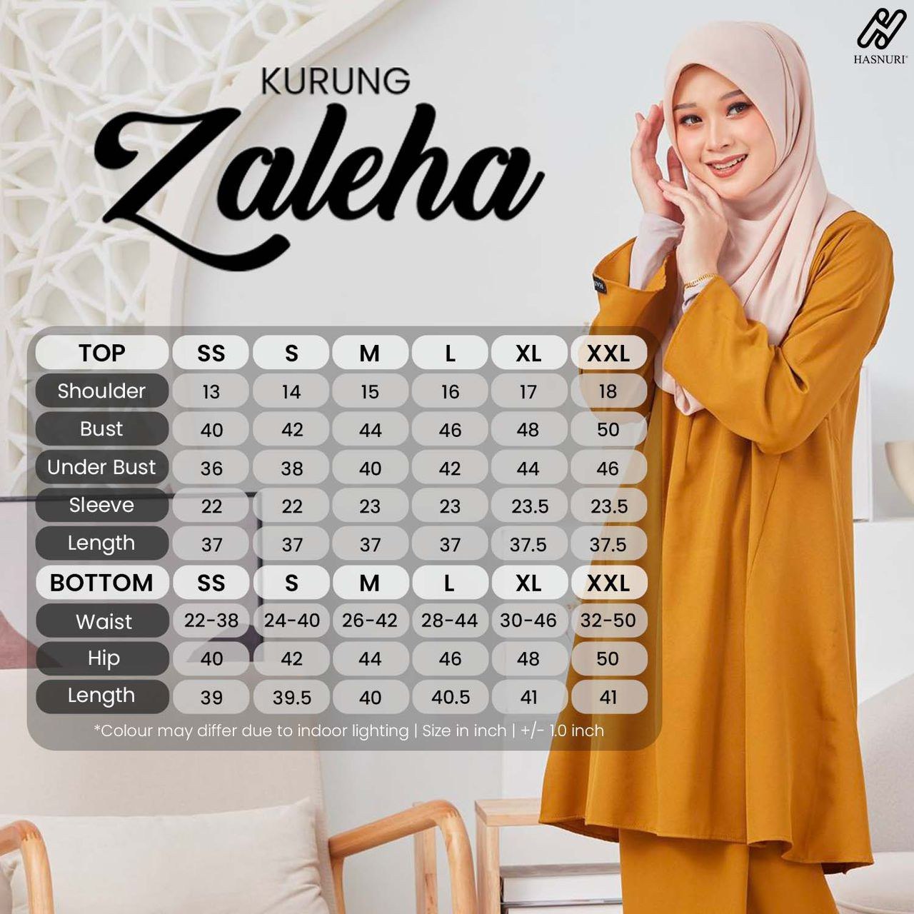 Kurung Zaleha - Moss Yellow