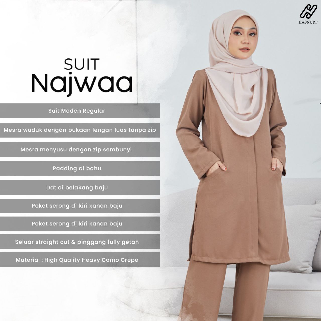 Suit Najwaa - Light Coco